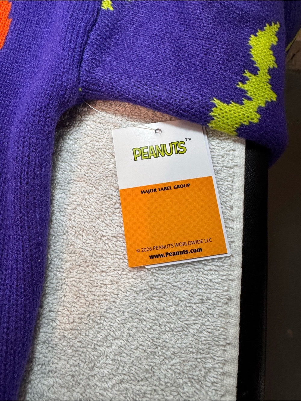 Peanuts Snoopy Crewneck Spooky Halloween Sweater in Purple, Orange & Lime - Picture 5 of 11